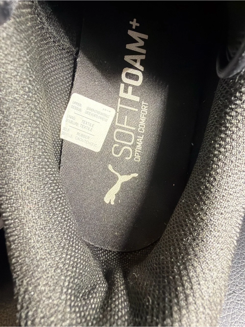 Puma Black Sneakers with White Formstrip